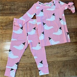 Spearmint Love Pink Ghost Pajama Set